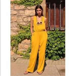 NWT Free People FP Beach Let's Chill Wide Leg Wrap Jumpsuit - Small